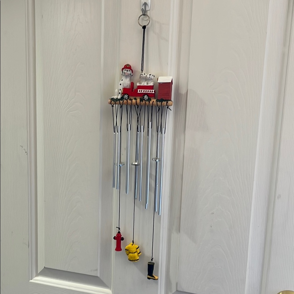 Vintage Fire truck & dalmatians Wind Chime